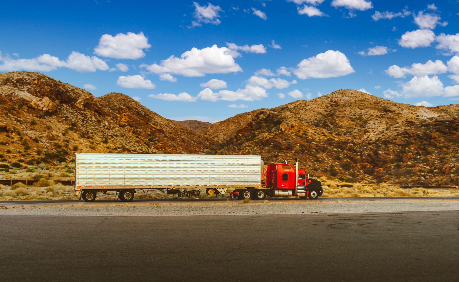 Refrigerated tractor-trailer on the highway
